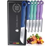 Edelbach Solingen Juego de 6 cuchillos de cocina, fabricados en Alemania, hoja recta, cuchillos pequeños muy afilados, juego de cuchillos, cuchillos de frutas, cuchillos de verduras (S118-S120)
