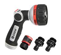 Eden 94814 Pro Metal Thumb-Control - Boquilla turbo de 6 patrones con conector rápido, pulverizador de jardín de alta presión para manguera