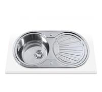 Edesa Fregadero sobre encimera K2 SE 84 1C1E REVERSIBLE 1 cubeta, escurridor, acero inoxidable 45 cm