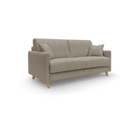 Edgar sofá cama convertible en tela felis impermeable 160 cm (mat. 120x197) marrón