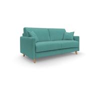 Edgar sofá cama convertible en tela felis impermeable 160 cm (mat. 120x197) verde aguamarina