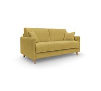 Edgar sofá cama convertible en tela felis impermeable 180 cm (mat. 140x197) amarillo