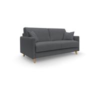 Edgar sofá cama convertible en tela felis impermeable 180 cm (mat. 140x197) antracita