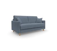 Edgar sofá cama convertible en tela felis impermeable 180 cm (mat. 140x197) azul