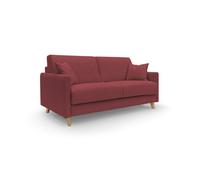 Edgar sofá cama convertible en tela felis impermeable 200 cm (mat. 160x197) rojo