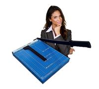 Ediesi, Guillotina de Papel, Cizalla, A4, Cortador de Papel, Profesional, Manual, Máxima Precisión, con Imán para una Sujeción Mejorada, 4 Colores Disponibles (Azul)
