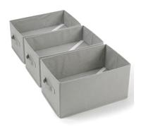 edihome, Organizador Armario, Separadores de Cajones para Camisetas y Ropa Interior, Cajas Organizadoras Armarios Plegables para Ordenar Cajones (Gris Claro, Pack 3 - Sin Compartimentos)