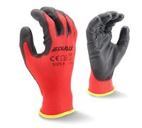 EDIMAX, Guantes Trabajo, Alta Resistencia a la Abrasión y al Desgarro nivel 3, Recubrimiento de Naylon PU, Versátiles, Protección Mecánica e Industrial (12 pares) (Talla L / 9)