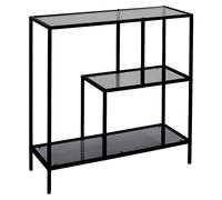 Edison Estantería metálica (L x An x Al: 30 x 80 x 79,5 cm, Metal/Vidrio templado, Negro)