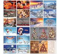Edition Colibri Caja con 100 tarjetas de Navidad NAVIDAD Juego de postales con una colorida combinación de tarjetas de Navidad con 25 diseños diferentes de 4 en un paquete fino (10642-10831)