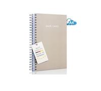 edition cumulus Calendario grueso 2026/2027, DIN A4, color topo, fabricado en Alemania, ideal para la oficina, encuadernación en espiral, espacio completo por día, A4 de agosto 26, agosto 27