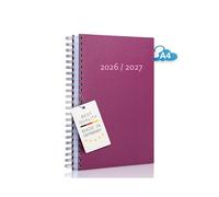 edition cumulus Calendario grueso 2026/2027, tamaño DIN A4, color morado (morado), fabricado en Alemania, ideal para la oficina, encuadernación en espiral, espacio completo por día en A4, agosto 26