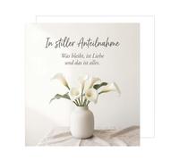 Edition Seidel Premium tarjeta de condolencias cuadrada con sobre. Tarjeta plegable con texto en alemán lirios amor esperanza (TQ232 SW026)