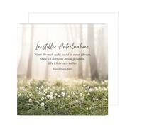 Edition Seidel Premium tarjeta de condolencias cuadrada con sobre. Tarjeta plegable con texto en alemán naturaleza amor esperanza recogimiento (TQ222 SW026)