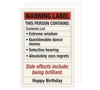 Edition Seidel Premium tarjeta de cumpleaños con sobre. Tarjeta de felicitación con mensaje en inglés Happy Birthday para hombre mujer amigos humor (G4429 LBW26)