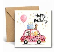 Edition Seidel Premium tarjeta de cumpleaños cuadrada con sobre. Tarjeta de felicitación de Feliz Cumpleaños para mujeres hombres amigos niños coche perros buen humor (GQ690 SW026)