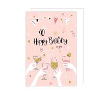 Edition Seidel Premium XXL Maxi Tarjeta de felicitación para 40 cumpleaños con sobre, formato DIN A4, tarjeta de felicitación de cumpleaños, tarjeta de felicitación, tarjeta de felicitación de