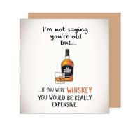 Edition Seidel Tarjeta de cumpleaños cuadrada premium con sobre. Tarjeta de feliz cumpleaños con texto para marido, esposa, novio, novia, whisky, divertida (GQ410 SW025)