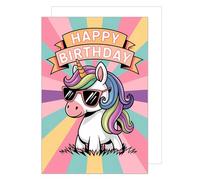Edition Seidel Tarjeta de cumpleaños premium con sobre. Tarjeta de felicitación tarjeta de felicitación cumpleaños feliz cumpleaños hombre mujer niños unicornio (G3794 SW025)