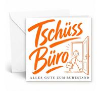 Edition Seidel Tarjeta de felicitación cuadrada premium para jubilación con sobre, tarjeta de felicitación, tarjeta plegable con texto en alemán "Alles Gute Job Rente Pension für Kollege Kollegin Mann