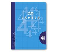 EDITORIAL LAMELA Paquete 10 Libretas cuarto 50 hojas 4 mmn, 8 COLORES SURTIDOS, 06C004