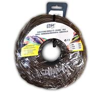 Edm 11893 cable paralelo textil trenzado, marrón, 3 x 1.5 mm x 5 m