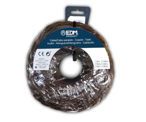 EDM 11895 Cable Paralelo Textil Trenzado, Marrón, 3 x 2.5 mm x 5 m