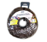 Edm 11994 cable paralelo textil trenzado, marrón, 2 x 1.5 mm x 25 m