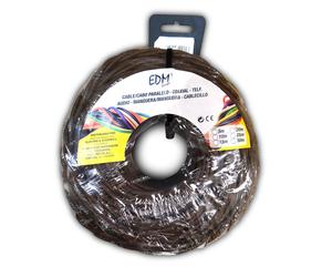 Edm 11994 cable paralelo textil trenzado, marrón, 2 x 1.5 mm x 25 m