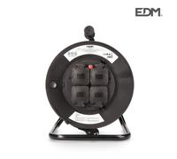 Edm 4 Plugs 25 M 3000w Cable Reel Negro