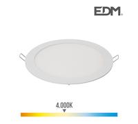 Edm 31572 downlight empotrable led marco blanco 20w, 4.000k, 20 cm