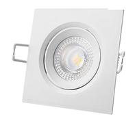 Edm 31633 Downlight Led Empotrar, Cuadrado Marco Blanco, 5W 380 Lumen 4.000K