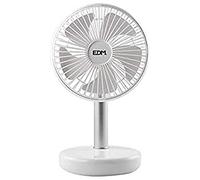 EDM Ventilador de sobremesa recargable 33501 Blanco aspas 17 cm
