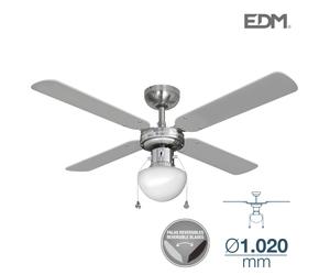 Edm 33801 ventilador de techo modelo caribe 50w, cromado, 102 cm