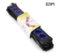 Edm 41819 base multiple 6 tomas con protector+interruptor, multicolor,