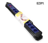 Edm 41821 base multiple 10 tomas con protector+interruptor, multicolor