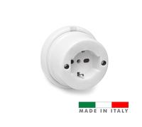 Edm 43752 base schuko tt porcelana serie vintage, 10a-250v, blanco