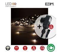 Edm 71483 cortina icicle con programador 12 tiras 40 leds, blanco, 12
