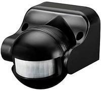 EDM Detector de movimiento 73116 con regulador noche/día orientable 180° IP44 Negro