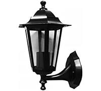 Edm 73412 farol aluminio y cristal pared, negro