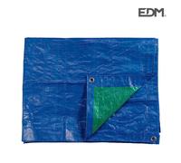 Edm 74995 toldo doble cara ojales metal, azul/verde, 6 x 10 m