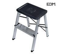 Edm 75050 taburete aluminio 2 peldaños segun une en 14183, multicolor