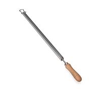 EDM Varilla portaperiódicos M52031 – Aluminio con mango de madera, Gris/Marrón 42 cm
