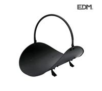EDM Cesta metálica para leña 85753 – Resistente y funcional – Negra