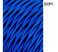 Edm cable textil trenzado 2x0,75mm c-75 azul seda 5m