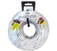 Edm Cable Textil Trenzado Paralelo 2x1.5mm Blanco 5mts - Resistente y de Alta Calidad