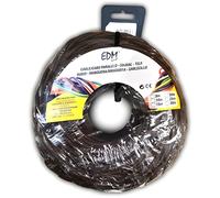 EDM 11895 Cable Paralelo Textil Trenzado, Marrón, 3 x 2.5 mm x 5 m