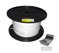 Edm Carrete Cable Manguera Plana Blanca 3x1,5mm 250m - Alta Calidad