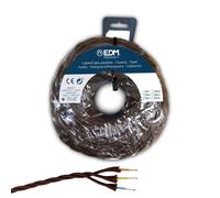 Edm Carrete de cable paralelo textil trenzado H05VV-F 3 x 1,50 mm² marrón, 25 m