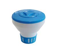 Edm Dispensador flotante de químicos para piscina, para pastillas o granulado, Ø22,5 x 20 cm, color azul